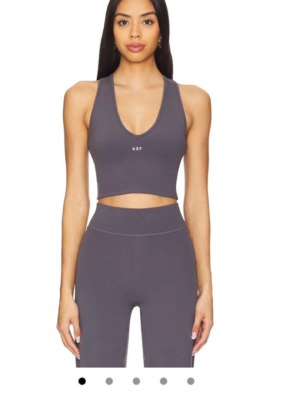 437 V Crop Tank Top in Galaxy Gray